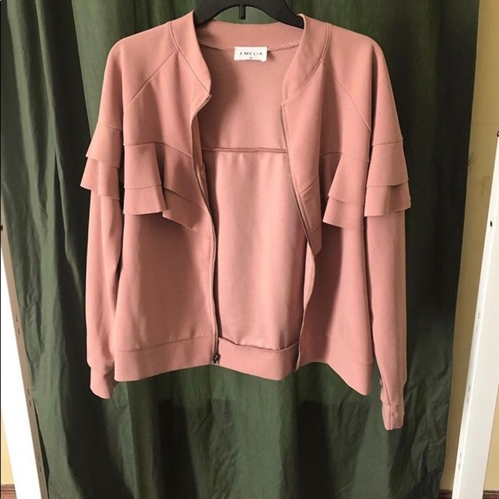Blush Pink Bomber Jacket - Picture 1 of 3